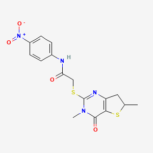 2-[(3,6-dimethyl-4-oxo-6,7-dihydrothieno[3,2-d]pyrimidin-2-yl)sulfanyl]-N-(4-nitrophenyl)acetamide