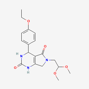 molecular formula C18H23N3O5 B2666151 6-(2,2-二甲氧基乙基)-4-(4-乙氧苯基)-1H,2H,3H,4H,5H,6H,7H-吡咯[3,4-d]嘧啶-2,5-二酮 CAS No. 930464-09-8