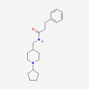 N-((1-cyclopentylpiperidin-4-yl)methyl)-3-phenylpropanamide