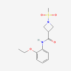 molecular formula C13H18N2O4S B2666186 N-(2-乙氧苯基)-1-(甲磺酰基)吖唑啉-3-甲酸酰胺 CAS No. 1428364-14-0