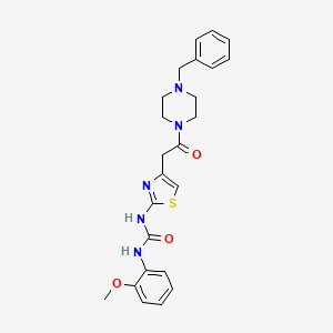 molecular formula C24H27N5O3S B2666187 1-(4-(2-(4-Benzylpiperazin-1-yl)-2-oxoethyl)thiazol-2-yl)-3-(2-methoxyphenyl)urea CAS No. 897621-70-4