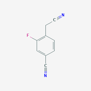 molecular formula C9H5FN2 B2666191 4-(Cyanomethyl)-3-fluorobenzonitrile CAS No. 1000516-58-4