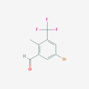 molecular formula C9H6BrF3O B2666195 5-Bromo-2-methyl-3-(trifluoromethyl)benzaldehyde CAS No. 2384835-08-7