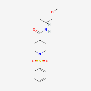 molecular formula C16H24N2O4S B2666206 1-(benzenesulfonyl)-N-(1-methoxypropan-2-yl)piperidine-4-carboxamide CAS No. 478041-52-0