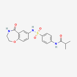 N-(4-(N-(5-oxo-2,3,4,5-tetrahydrobenzo[f][1,4]oxazepin-7-yl)sulfamoyl)phenyl)isobutyramide