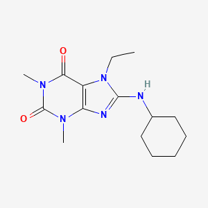 molecular formula C15H23N5O2 B2666217 8-(环己基氨基)-7-乙基-1,3-二甲基嘧啶-2,6-二酮 CAS No. 333752-16-2