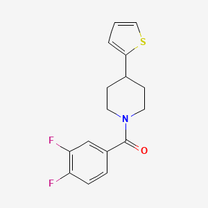 molecular formula C16H15F2NOS B2666218 (3,4-Difluorophenyl)(4-(thiophen-2-yl)piperidin-1-yl)methanone CAS No. 1396885-85-0