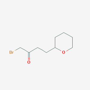 molecular formula C9H15BrO2 B2666221 1-Bromo-4-(oxan-2-yl)butan-2-one CAS No. 1515456-13-9