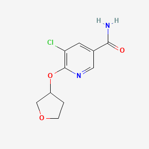 molecular formula C10H11ClN2O3 B2666224 5-Chloro-6-((tetrahydrofuran-3-yl)oxy)nicotinamide CAS No. 1903564-16-8