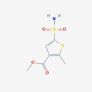 molecular formula C7H9NO4S2 B2666226 Methyl 2-methyl-5-sulfamoylthiophene-3-carboxylate CAS No. 2172050-31-4