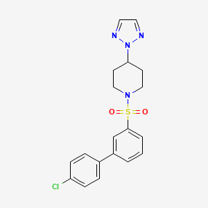 molecular formula C19H19ClN4O2S B2666241 1-((4'-chloro-[1,1'-biphenyl]-3-yl)sulfonyl)-4-(2H-1,2,3-triazol-2-yl)piperidine CAS No. 2034474-20-7