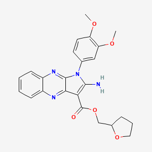 molecular formula C24H24N4O5 B2666246 (tetrahydrofuran-2-yl)methyl 2-amino-1-(3,4-dimethoxyphenyl)-1H-pyrrolo[2,3-b]quinoxaline-3-carboxylate CAS No. 845807-89-8