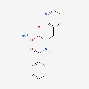 molecular formula C15H13N2NaO3 B2666254 钠;2-苯甲酰胺基-3-吡啶-3-基丙酸酯 CAS No. 2219370-62-2