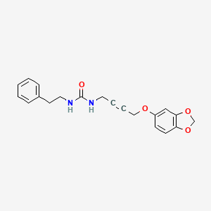 molecular formula C20H20N2O4 B2666258 1-(4-(Benzo[d][1,3]dioxol-5-yloxy)but-2-yn-1-yl)-3-phenethylurea CAS No. 1448135-54-3