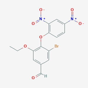 molecular formula C15H11BrN2O7 B2666263 3-Bromo-4-(2,4-dinitrophenoxy)-5-ethoxybenzaldehyde CAS No. 792945-77-8