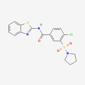 N-(1,3-benzothiazol-2-yl)-4-chloro-3-(pyrrolidin-1-ylsulfonyl)benzamide