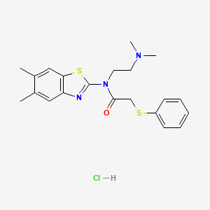 N-(2-(dimethylamino)ethyl)-N-(5,6-dimethylbenzo[d]thiazol-2-yl)-2-(phenylthio)acetamide hydrochloride