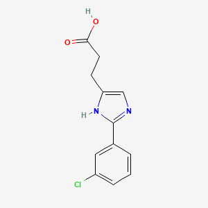 molecular formula C12H11ClN2O2 B2666270 3-[2-(3-chlorophenyl)-1H-imidazol-5-yl]propanoic acid CAS No. 1368505-45-6