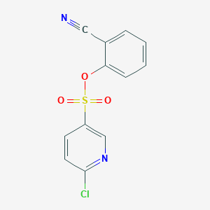 molecular formula C12H7ClN2O3S B2666280 2-Cyanophenyl 6-chloropyridine-3-sulfonate CAS No. 1001541-45-2