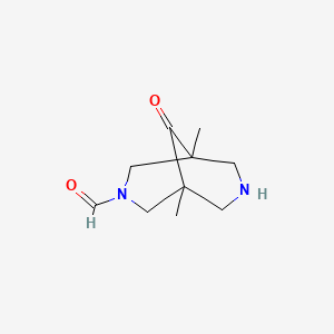 molecular formula C10H16N2O2 B2666289 1,5-二甲基-9-氧代-3,7-二氮杂双环[3.3.1]壬烷-3-甲醛 CAS No. 1144445-88-4