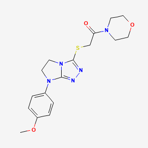 2-((7-(4-methoxyphenyl)-6,7-dihydro-5H-imidazo[2,1-c][1,2,4]triazol-3-yl)thio)-1-morpholinoethanone