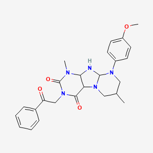 9-(4-methoxyphenyl)-1,7-dimethyl-3-(2-oxo-2-phenylethyl)-1H,2H,3H,4H,6H,7H,8H,9H-pyrimido[1,2-g]purine-2,4-dione