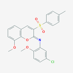 molecular formula C24H20ClNO5S B2666326 N-(5-chloro-2-methoxyphenyl)-8-methoxy-3-(4-methylphenyl)sulfonylchromen-2-imine CAS No. 1322232-43-8