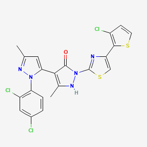 [4,5'-Bi-1H-pyrazol]-5-ol, 1-[4-(3-chloro-2-thienyl)-2-thiazolyl]-1'-(2,4-dichlorophenyl)-3,3'-dimethyl-