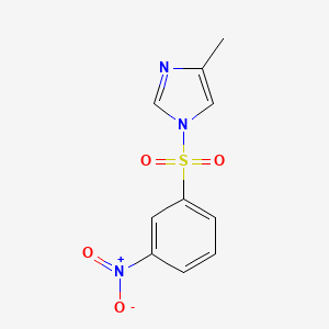 molecular formula C10H9N3O4S B2666336 4-methyl-1-((3-nitrophenyl)sulfonyl)-1H-imidazole CAS No. 898641-09-3