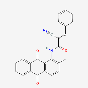molecular formula C25H16N2O3 B2666338 2-cyano-N-(2-methyl-9,10-dioxo-9,10-dihydroanthracen-1-yl)-3-phenylprop-2-enamide CAS No. 748773-39-9