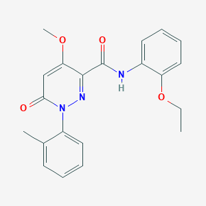 molecular formula C21H21N3O4 B2666344 N-(2-ethoxyphenyl)-4-methoxy-1-(2-methylphenyl)-6-oxopyridazine-3-carboxamide CAS No. 1002255-29-9