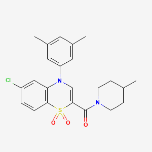 [6-chloro-4-(3,5-dimethylphenyl)-1,1-dioxido-4H-1,4-benzothiazin-2-yl](4-methylpiperidin-1-yl)methanone