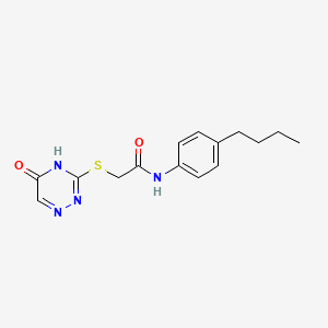 molecular formula C15H18N4O2S B2666363 N-(4-丁基苯基)-2-((5-氧代-4,5-二氢-1,2,4-三嘧啶-3-基)硫)乙酰胺 CAS No. 877433-07-3
