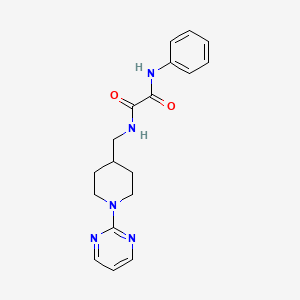 molecular formula C18H21N5O2 B2666367 N1-苯基-N2-((1-(嘧啶-2-基)哌啶-4-基)甲基)草酰胺 CAS No. 1234897-26-7