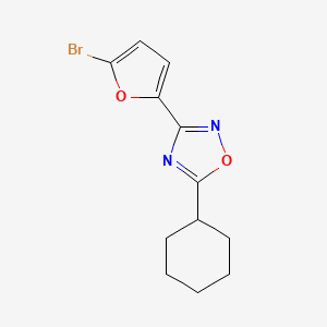 molecular formula C12H13BrN2O2 B2666373 3-(5-溴呋喃-2-基)-5-环己基-1,2,4-噁二唑 CAS No. 695224-77-2