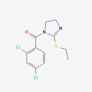 molecular formula C12H12Cl2N2OS B2666379 (2,4-Dichlorophenyl)-(2-ethylsulfanyl-4,5-dihydroimidazol-1-yl)methanone CAS No. 862826-60-6