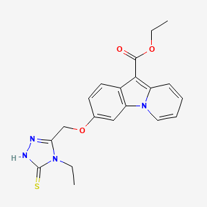 molecular formula C20H20N4O3S B2666395 ethyl 3-[(4-ethyl-5-sulfanyl-4H-1,2,4-triazol-3-yl)methoxy]pyrido[1,2-a]indole-10-carboxylate CAS No. 339106-92-2