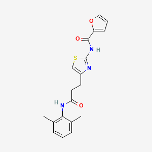 molecular formula C19H19N3O3S B2666404 N-(4-(3-((2,6-二甲基苯基)氨基)-3-氧代丙基)噻唑-2-基)呋喃-2-甲酰胺 CAS No. 1040655-00-2