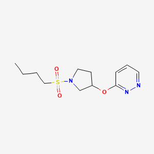 molecular formula C12H19N3O3S B2666415 3-((1-(Butylsulfonyl)pyrrolidin-3-yl)oxy)pyridazine CAS No. 2034279-95-1