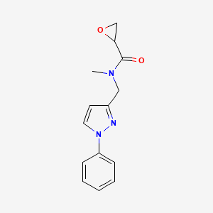 N-Methyl-N-[(1-phenylpyrazol-3-yl)methyl]oxirane-2-carboxamide