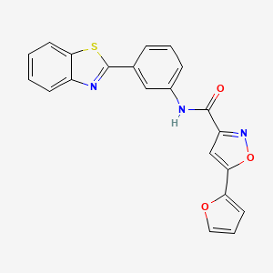 molecular formula C21H13N3O3S B2666424 N-(3-(benzo[d]thiazol-2-yl)phenyl)-5-(furan-2-yl)isoxazole-3-carboxamide CAS No. 1203066-44-7