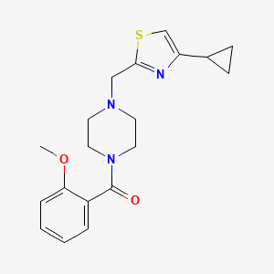 molecular formula C19H23N3O2S B2666438 (4-((4-Cyclopropylthiazol-2-yl)methyl)piperazin-1-yl)(2-methoxyphenyl)methanone CAS No. 1170843-80-7