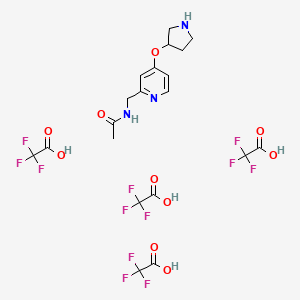 molecular formula C20H21F12N3O10 B2666440 N-[(4-Pyrrolidin-3-yloxypyridin-2-yl)methyl]acetamide;2,2,2-trifluoroacetic acid CAS No. 2089257-87-2