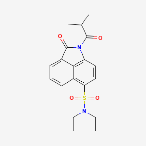 molecular formula C19H22N2O4S B2666444 N,N-diethyl-1-isobutyryl-2-oxo-1,2-dihydrobenzo[cd]indole-6-sulfonamide CAS No. 881476-88-6