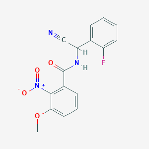 molecular formula C16H12FN3O4 B2666449 N-[cyano(2-fluorophenyl)methyl]-3-methoxy-2-nitrobenzamide CAS No. 1808890-82-5