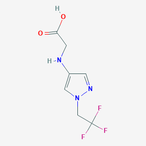 molecular formula C7H8F3N3O2 B2666457 2-[[1-(2,2,2-Trifluoroethyl)pyrazol-4-yl]amino]acetic acid CAS No. 2247206-32-0