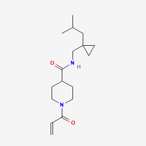 molecular formula C17H28N2O2 B2666459 N-[[1-(2-Methylpropyl)cyclopropyl]methyl]-1-prop-2-enoylpiperidine-4-carboxamide CAS No. 2361876-78-8