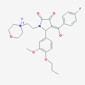 (E)-(4-fluorophenyl){2-(3-methoxy-4-propoxyphenyl)-1-[2-(morpholin-4-ium-4-yl)ethyl]-4,5-dioxopyrrolidin-3-ylidene}methanolate