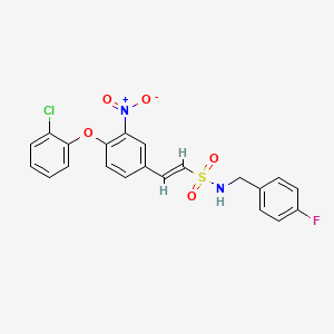 (E)-2-[4-(2-chlorophenoxy)-3-nitrophenyl]-N-[(4-fluorophenyl)methyl]ethenesulfonamide