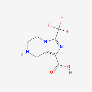 molecular formula C8H8F3N3O2 B2666464 3-(三氟甲基)-5,6,7,8-四氢咪唑并[1,5-a]吡嗪-1-羧酸 CAS No. 1535990-71-6